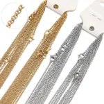 *10 שרשראות נירוסטה זהב פרימיום – אורך 50 ס"מ* 🌟