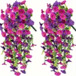 *🌸 סט 2 צמחים מלאכותיים עמידים ב-UV – אקליפטוס ופרחי גלוריה*