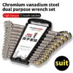 *סט מפתחות רצ'ט דו-כיווני מקצועי – 12/6 חלקים* 🔧