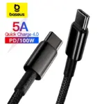 *כבל טעינה מקצועי Baseus 100W USB-C* 🔌