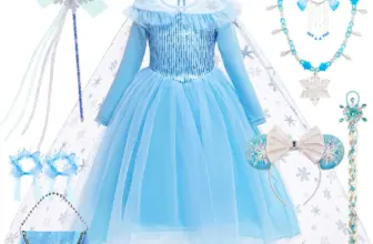 *שמלת נסיכות קסומה לילדות – דגם מלכת השלג עם נצנצים* 👑❄️