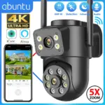 *מצלמת אבטחה חיצונית WiFi 4K עם עדשה כפולה ומסכים כפולים* 🔍🔒