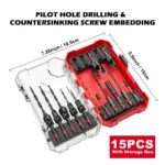 *סט מקדחים מקצועי לעץ 15 חלקים + ראשי ברגים 🛠️*
