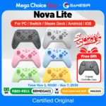 *גיימסיר בקר משחק Nova Lite – השליטה האולטימטיבית למחשב, סוויץ', אנדרואיד ו-iOS* 🎮