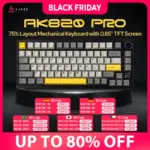 *⌨️ מקלדת גיימינג מכאנית AJAZZ AK820Pro עם חיבור משולש! 🎮*