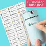 *מדבקות שם שקופות מותאמות אישית עמידות למים* 🏷️💦