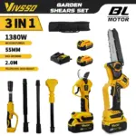 *מסור חשמלי אלחוטי 6 אינץ' עם מוט הארכה נשלף – VIVSSO*