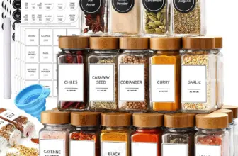 *סט 13 צנצנות תבלינים זכוכית עם מכסי במבוק* 🧂🌿