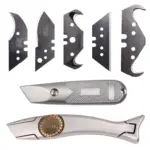 *סכין חיתוך מקצועי כבד Heavy Duty – טרפזי עם וו לקילוף כבלים, חיתוך שטיחים, קרטון וחומרים קשים* 🔪