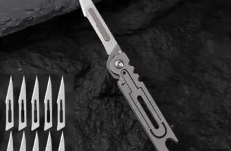 *סכין רב שימושי מתקפל מפלדת אירוזמינית + 10 להבים במתנה!* 🔪✨