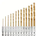 *סט 13 מקדחי טיטניום מקצועיים עם ידית משושה 1.5-6.5 מ"מ* 🔧