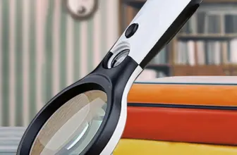 *זכוכית מגדלת לבנה 45X עם תאורת LED משולשת*