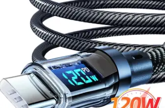 *כבל טעינה חכם USB C/A 100W-120W עם צג LED מובנה* 📱⚡