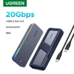 *מארז חיצוני UGREEN 20Gbps למחיצת SSD מסוג M.2 עם תאורת RGB* 💻✨