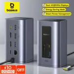 *מפצל Baseus 12-ב-1 USB C עם HDMI 4K להרחבת מחשב נייד* 🔌💻