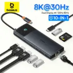 *מתאם Baseus USB C HUB 10-in-1 עם יציאות HDMI כפולות באיכות 8K* 🔌💻