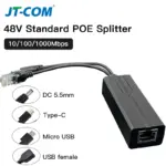 *מפצל POE מקצועי 48V ל-5V/12V עם חיבור USB/Type-C* 🔌💼