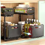 *מארגן מדפים דו-קומתי נשלף למטבח* 🧠🏠