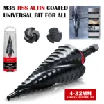 *מקדח מדורג מקצועי לברזל – 15 שלבים 4-32mm* 🔧