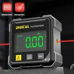 *מד זווית דיגיטלי מגנטי 4 צדדים עם לייזר* 📐⚡