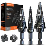 *סט 3 מקדחי מדרגות HSS ציפוי טיטניום – מקצועי ועמיד* 🔧