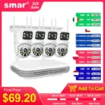 *🎥 מערכת מצלמות אבטחה WiFi חכמה 6MP עדשה כפולה + NVR 8 ערוצים*