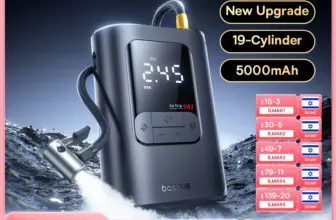 *משאבת אוויר אלחוטית Baseus לרכב – קומפקטית וחזקה! 🚗💨*