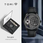 *🎁 סט שעון יוקרתי TOMI – מארז מתנה עסקי עם רצועה כפולה מתחלפת*