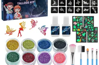 *ערכת קעקועי נצנצים זמניים 12 צבעים + 24 שבלונות 🎨✨*