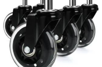 *🪑 סט 5 גלגלים שקטים לכיסא משרדי – NAIERDI 3 אינץ'*