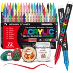 *🎨 סט 72 טושי אקריליק מקצועיים – ראש דק + ראש מכחול!*