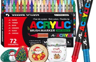 *🎨 סט 72 טושי אקריליק מקצועיים – ראש דק + ראש מכחול!*