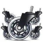 *🪑 סט 5 גלגלי גומי לכיסא משרדי – 3 אינץ' 🪑*