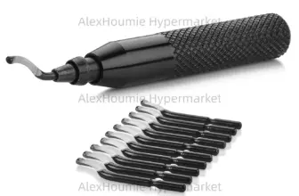 *כלי להסרת שבבים מתכת מקצועי + 10 להבי פלדה מהירה* 🔧