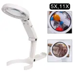 *זכוכית מגדלת מתקפלת עם 8 נורות LED ומעמד* 🔍💡
