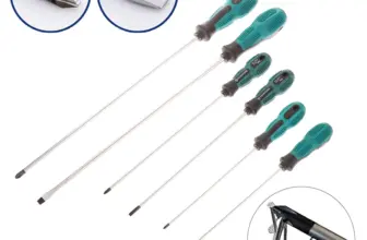 *מברג מגנטי ידית גומי ירוקה – ארוך עם ראש שטוח* 🔧