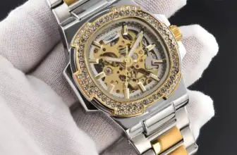 *⌚ שעון LONGLUX אוטומטי מכאני לגבר – עיצוב שלד יוקרתי עם יהלומים*