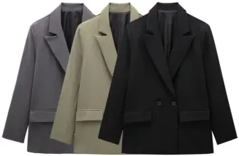 *בלייזר נשי אלגנטי דאבל ברסטד עם כיסים – מראה משרדי מושלם* 👩‍💼🔥