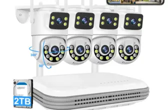 *🎥 מערכת מצלמות אבטחה WiFi חכמה 6MP עדשה כפולה + NVR 8 ערוצים*