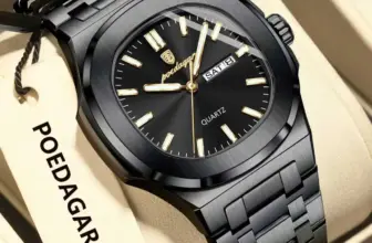 *⌚ שעון POEDAGAR יוקרתי לגבר – עיצוב מרובע מדהים*