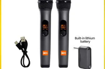 **מיקרופון אלחוטי UHF דו ערוצי M23 עם מקלט נטען** 🎤