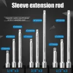 *סט מאריכי ראצ'ט מקצועיים 1/4" 3/8" 1/2"* 🔧