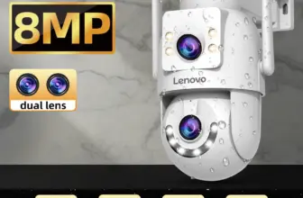 *מצלמת אבטחה חיצונית Lenovo 8MP – עדשה כפולה + מסך כפול עם מעקב AI חכם* 🎥