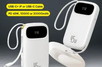 *🔋 פאוור בנק Baseus 20000mAh עם כבלים נשלפים מובנים!*