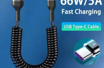 *כבל טעינה מהירה לרכב USB-C 66W עם קפיץ נשלף* ⚡🚗