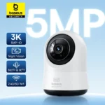 *מצלמת אבטחה חכמה Baseus 5MP – איכות 3K עם WiFi כפול!* 🎥