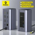 **מעבד USB C חכם 12 ב-1 של Baseus – הופך מחשב נייד לתחנת עבודה מושלמת! 💼**