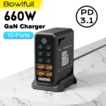 **⚡ תחנת טעינה חכמה 660W – 10 יציאות GaN**