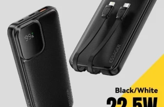 *פאוור בנק 20000mAh עם 2 כבלים מובנים – Essager* 🔋