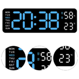 *שעון קיר דיגיטלי חכם LED עם חיישני טמפרטורה ולחות* 🕒